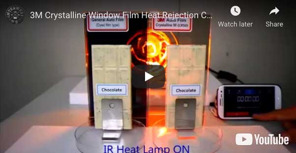 3M Crystalline Window Film Heat Rejection Capabilities vs Standard Films Using Chocolate